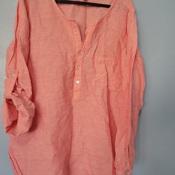 Linen Blend Max Edition Tunic Blouse Large - Picture 3 of 7